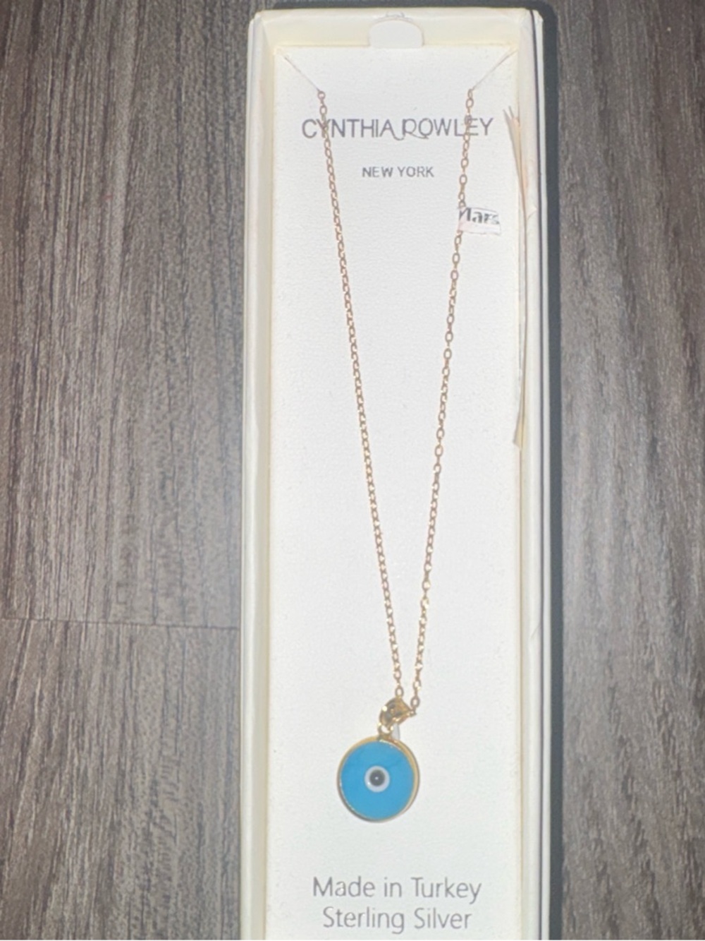 Cynthia Rowley Gold Tone Blue Evil Eye Pendant Necklace